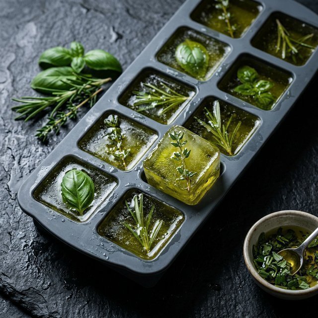 Freezing Fresh Herbs in Olive Oil (Step-by-Step)