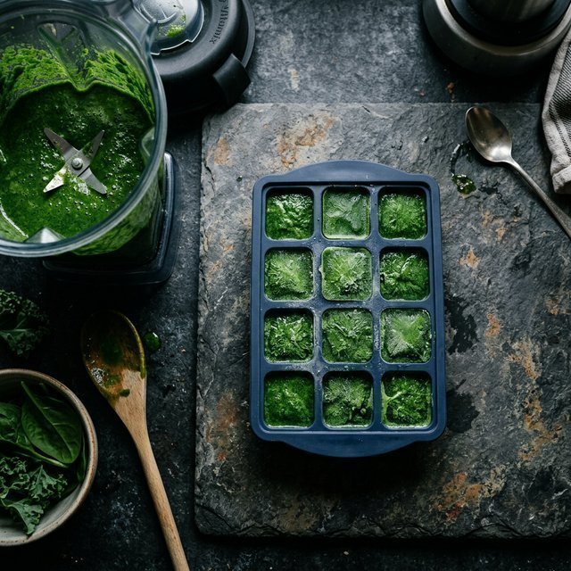 Wilted Greens? Blend them into 'Green Cubes'