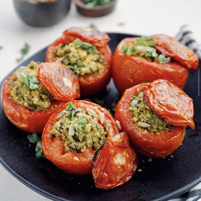 Stuffed Lamb Tomatoes - Cinematic high-resolution food photography